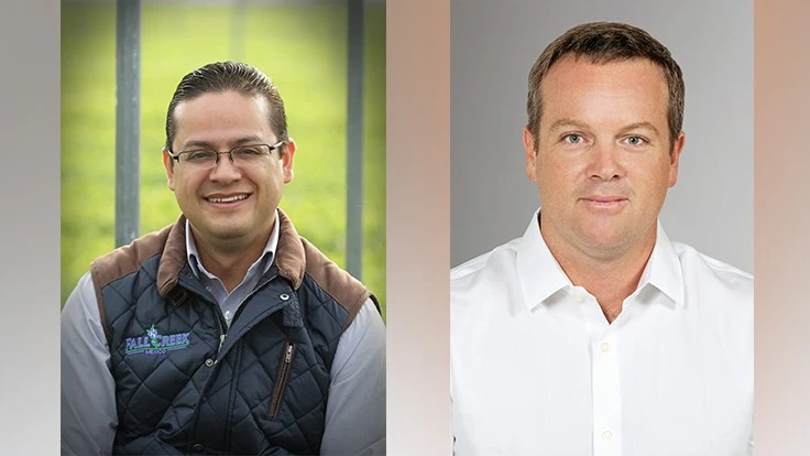 (From L to R) New Fall Creek Farm & Nursery commercial managers Ricardo Marquez Reyes and Rodrigo Cilloniz Florez