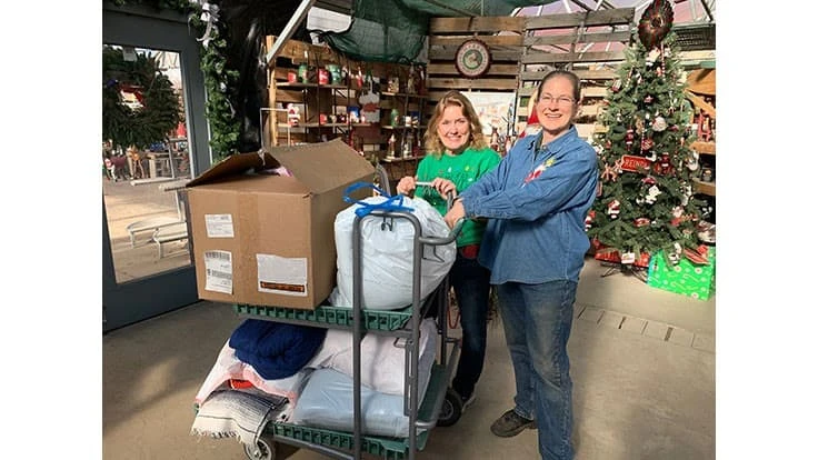 Blanket delivery at Jared's Nursery & Garden Center in Littleton, Colorado.
