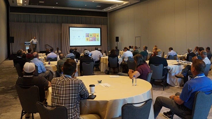 Alec Charais leads a discussion on customer retention at The Nursery Management Conference, Sept. 15, 2021.