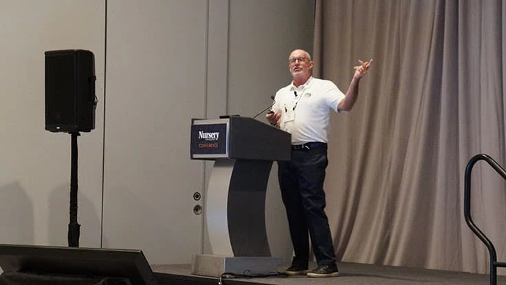 Bill Jones of Carolina Native Nursery discusses e-commerce at the Nursery Management Conference, Sept. 15, 2021.