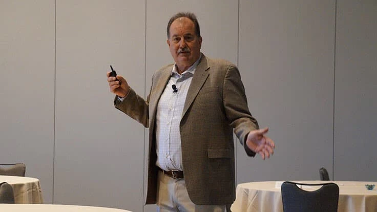 Brian Decker speaks about his succession plan at the Nursery Management Conference, Sept. 16, 2021.