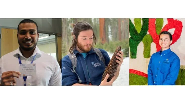 Scholarship recipients (L-R) Yuvraj Khamare, John Nix, Runshi Xie  