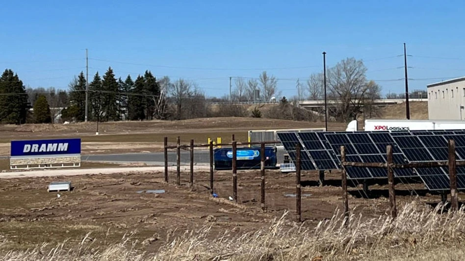 Solar panels at the new Dramm HQ