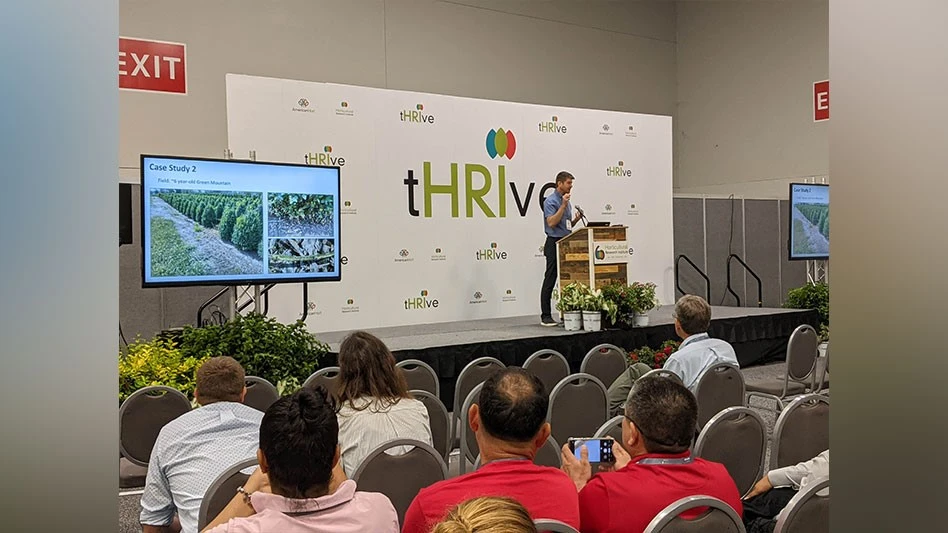 Jerry Weiland, USDA-ARS Research Plant Pathologist speaks to attendees of Cultivate'22 in Columbus, Ohio.