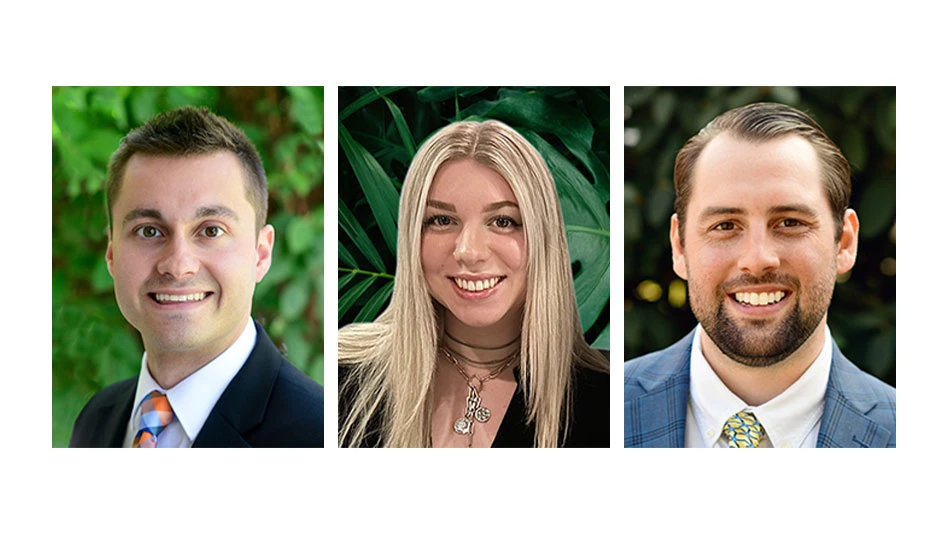 From left to right: Ben Molenda, Paige Franks and Harrison Downing