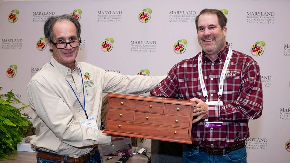 [L-R] ﻿John Murphy, owner Murphy John’s, Inc.; Steve Black, founder, Raemelton Farm and winner of the J. Landon Reeve, IV Visionary Award