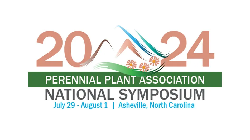 A logo reads 2024 Perennial Plant Association National Symposium July 29-August 1 Asheville, North Carolina.
