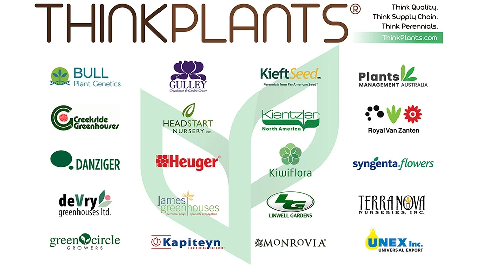ThinkPlants in large text at the top, with the logos of their 20 partners below.