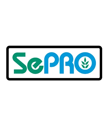 Blue and green SePRO logo on white background.