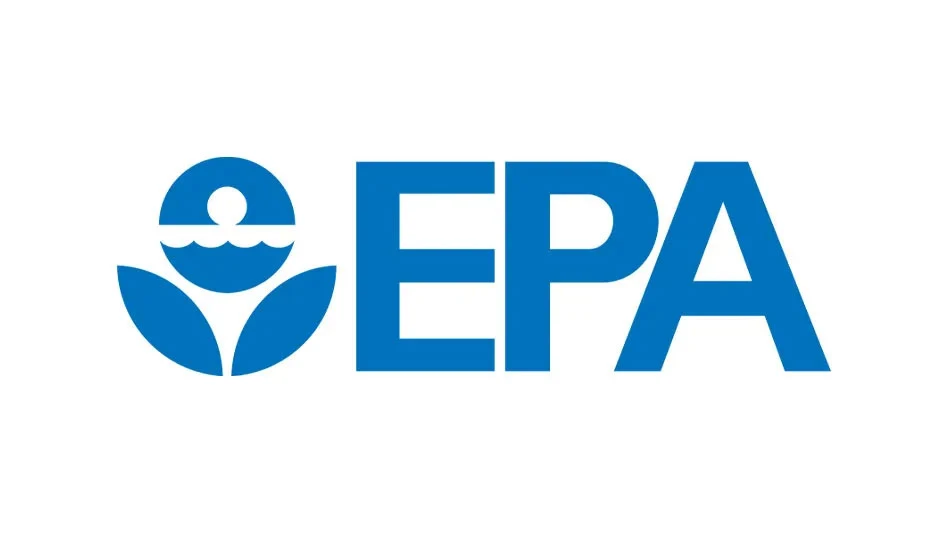 EPA logo with blue letters and a graphic of a plant to the left of the letters, with a sun and water in the flower part.