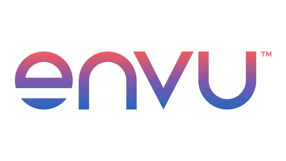 The envu logo in pink and blue letters.