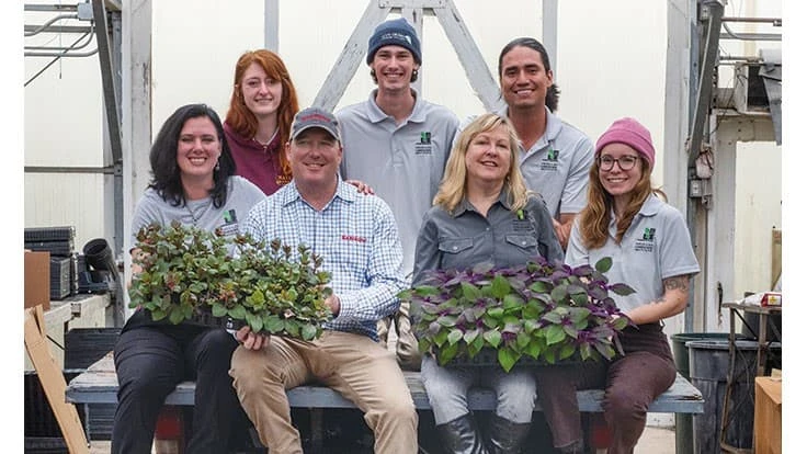 Front row, L to R: Erin Bayne, Tim Babikow, Martha Pindale, Dominique Wilson. Back row, L to R: Morgan Cappuccio, Jacob Reynolds, Neil Valladares